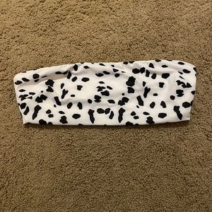 ASOS Dalmatian Print Bandeau Swimsuit Bikini Top